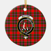 Scottish Clan Butter Check Tartan and Crest Keramisch Ornament (Voorkant)