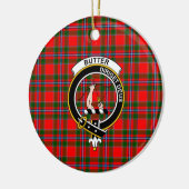 Scottish Clan Butter Check Tartan and Crest Keramisch Ornament (Links)