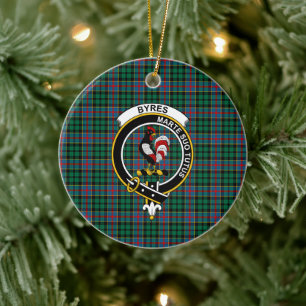 Scottish Clan Byres Tartan en Crest Keramisch Ornament