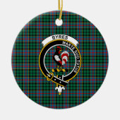 Scottish Clan Byres Tartan en Crest Keramisch Ornament (Voorkant)