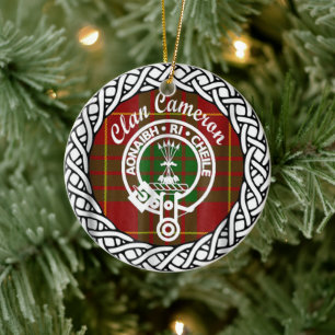 Scottish Clan Cameron Tartan en Crest Keramisch Ornament