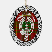 Scottish Clan Cameron Tartan en Crest Keramisch Ornament (Rechts)