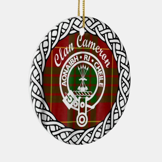 Scottish Clan Cameron Tartan en Crest Keramisch Ornament (Rechts)