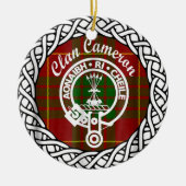 Scottish Clan Cameron Tartan en Crest Keramisch Ornament (Voorkant)