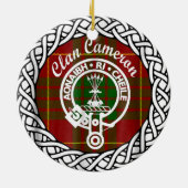 Scottish Clan Cameron Tartan en Crest Keramisch Ornament (Achterkant)