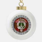 Scottish Clan Cameron Tartan en Crest Keramische Bal Ornament (Voorkant)