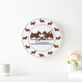 Scottish Clan Cameron Tartan Pset Scottie Dogs Grote Klok (Huis)