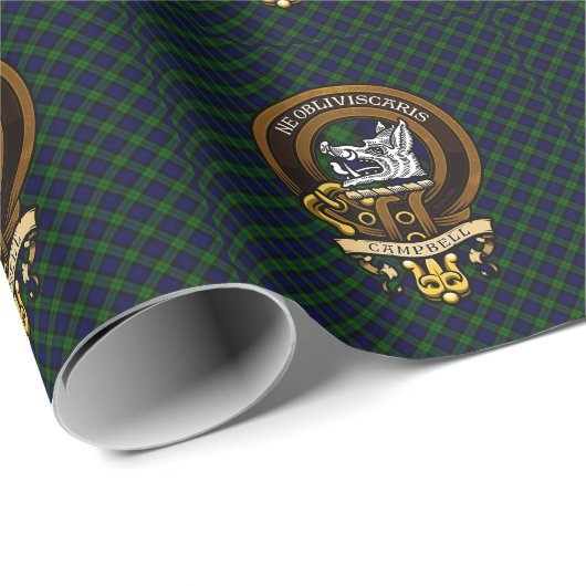 Scottish Clan Campbell Badge en Crest Cadeaupapier (Rol Hoek)