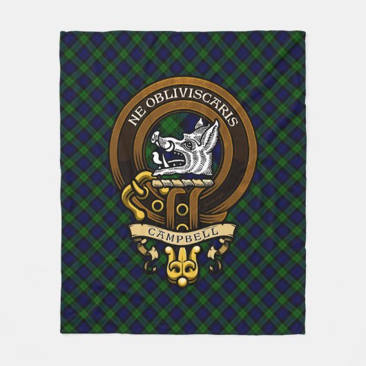Scottish Clan Campbell Badge en Crest Fleece Deken (Voorkant)