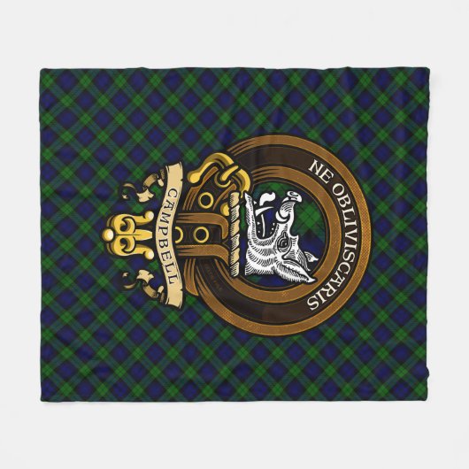 Scottish Clan Campbell Badge en Crest Fleece Deken (Voorkant (Horizontaal))