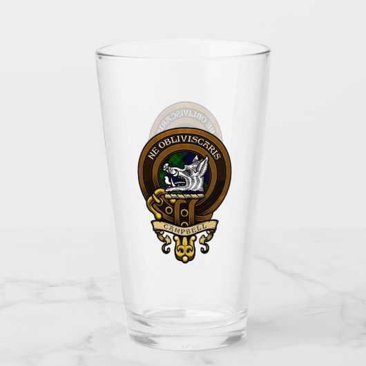 Scottish Clan Campbell Badge en Crest Glas (Voorkant)