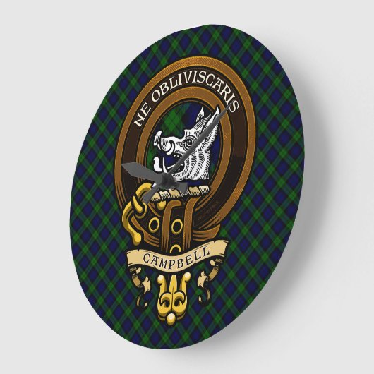 Scottish Clan Campbell Badge en Crest Grote Klok (Hoek)