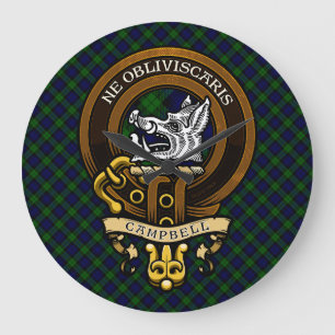 Scottish Clan Campbell Badge en Crest Grote Klok