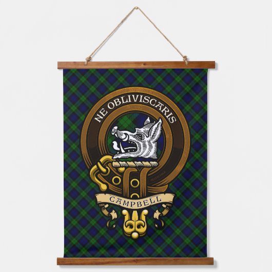 Scottish Clan Campbell Badge en Crest Hangend Wandkleed (Voorkant)