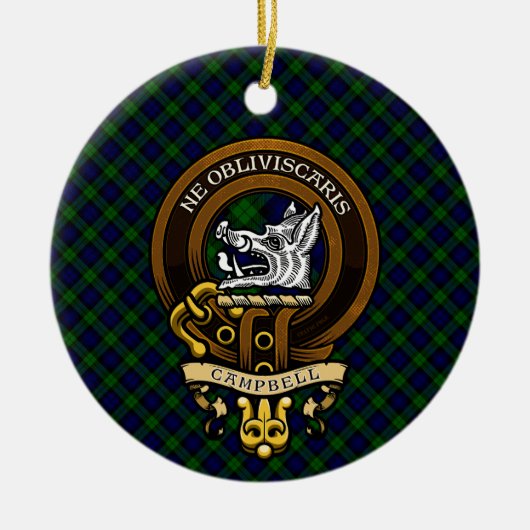 Scottish Clan Campbell Badge en Crest Keramisch Ornament (Voorkant)