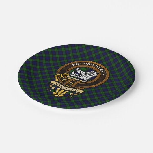 Scottish Clan Campbell Badge en Crest Papieren Bordje (Gekanteld)