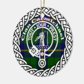 Scottish Clan Carmichael Tartan en Crest Keramisch Ornament (Links)