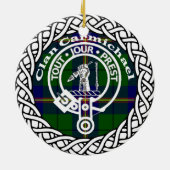 Scottish Clan Carmichael Tartan en Crest Keramisch Ornament (Achterkant)