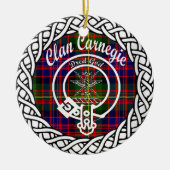Scottish Clan Carnegie Tartan en Crest Keramisch Ornament (Voorkant)
