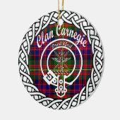 Scottish Clan Carnegie Tartan en Crest Keramisch Ornament (Links)