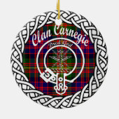 Scottish Clan Carnegie Tartan en Crest Keramisch Ornament (Achterkant)