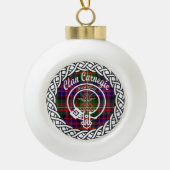 Scottish Clan Carnegie Tartan en Crest Keramische Bal Ornament (Voorkant)