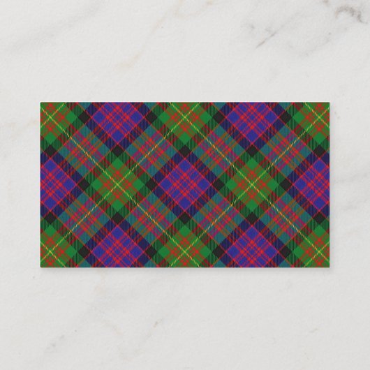 Scottish Clan Carnegie Tartan Pset Visitekaartje (Achterkant)