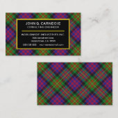 Scottish Clan Carnegie Tartan Pset Visitekaartje (Voorkant / Achterkant)