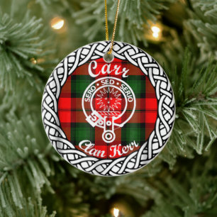 Scottish Clan Carr Tartan en Crest Keramisch Ornament