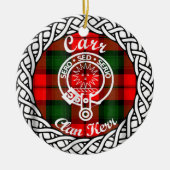 Scottish Clan Carr Tartan en Crest Keramisch Ornament (Voorkant)