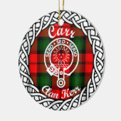 Scottish Clan Carr Tartan en Crest Keramisch Ornament (Links)