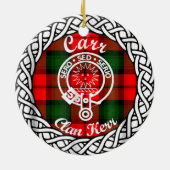 Scottish Clan Carr Tartan en Crest Keramisch Ornament (Achterkant)