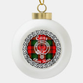 Scottish Clan Carr Tartan en Crest Keramische Bal Ornament (Voorkant)