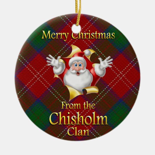 Scottish Clan Chisholm Kerstornament Keramisch Ornament (Voorkant)