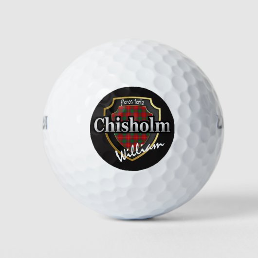 Scottish Clan Chisholm Personalize Jouw naam Golfballen (Voorkant)
