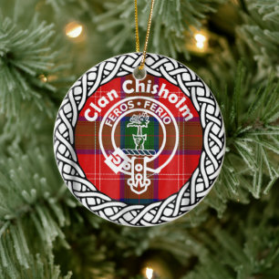Scottish Clan Chisholm Tartan en Crest Keramisch Ornament