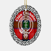 Scottish Clan Chisholm Tartan en Crest Keramisch Ornament (Rechts)