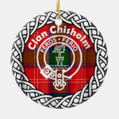 Scottish Clan Chisholm Tartan en Crest Keramisch Ornament (Achterkant)