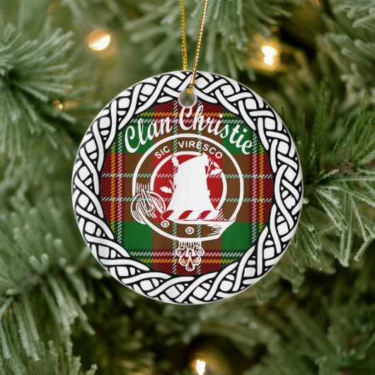 Scottish Clan Christie Tartan en Crest Keramisch Ornament (Boom)