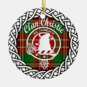 Scottish Clan Christie Tartan en Crest Keramisch Ornament (Voorkant)