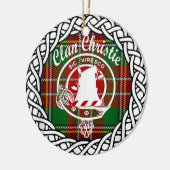 Scottish Clan Christie Tartan en Crest Keramisch Ornament (Links)