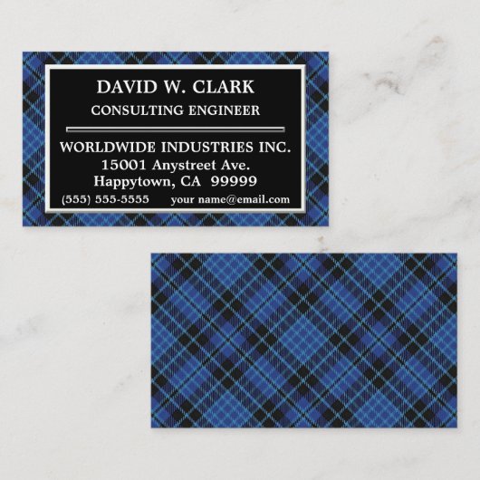 Scottish Clan Clark en Clergy Tartan Pset Visitekaartje (Voorkant / Achterkant)