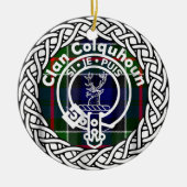 Scottish Clan Colquhoun Tartan en Crest Keramisch Ornament (Voorkant)