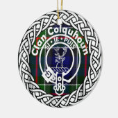 Scottish Clan Colquhoun Tartan en Crest Keramisch Ornament (Links)