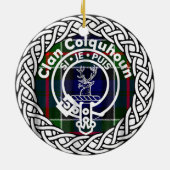 Scottish Clan Colquhoun Tartan en Crest Keramisch Ornament (Achterkant)