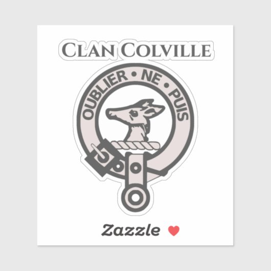 Scottish Clan Colville Crest Badge Sticker (Vel)