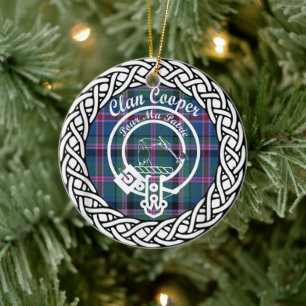 Scottish Clan Cooper Tartan en Crest Keramisch Ornament
