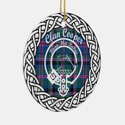Scottish Clan Cooper Tartan en Crest Keramisch Ornament (Rechts)