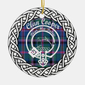Scottish Clan Cooper Tartan en Crest Keramisch Ornament (Voorkant)