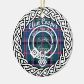 Scottish Clan Cooper Tartan en Crest Keramisch Ornament (Links)